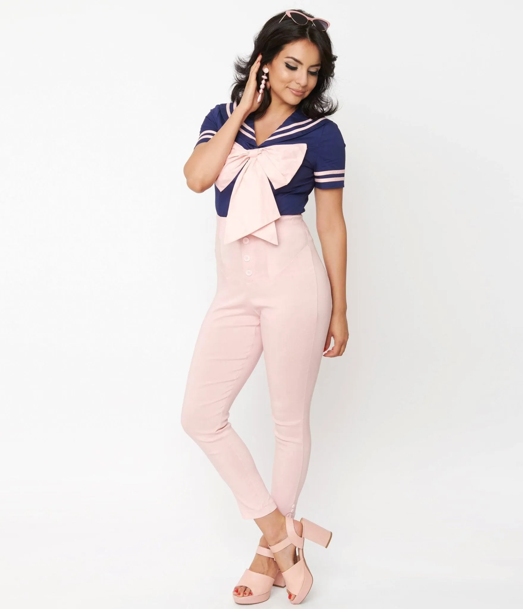 Unique Vintage Light Pink High Waist Melody Pants sold by Unique Vintage