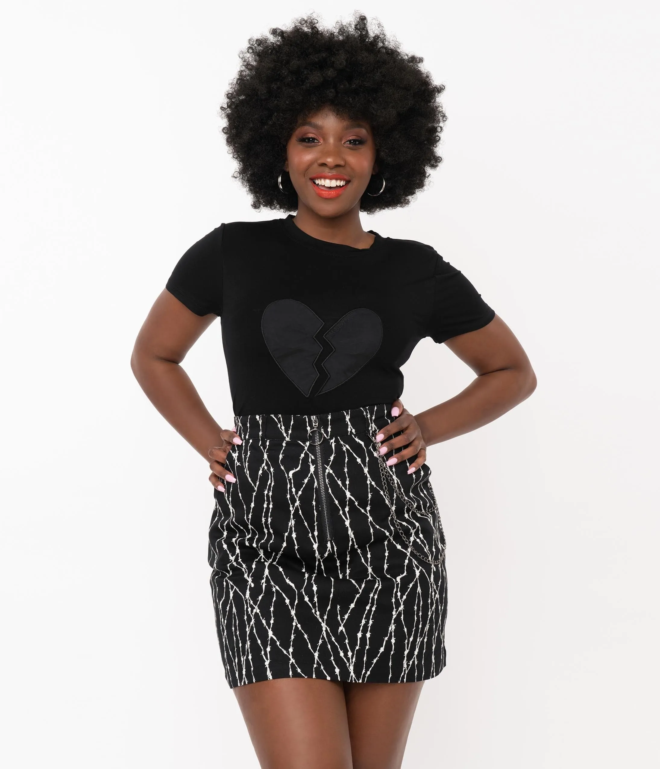Black Broken Heart Crop Top sold by Unique Vintage product image thumbnail 3