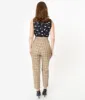 Retro Style Tan & Black Plaid High Waist Pants sold by Unique Vintage