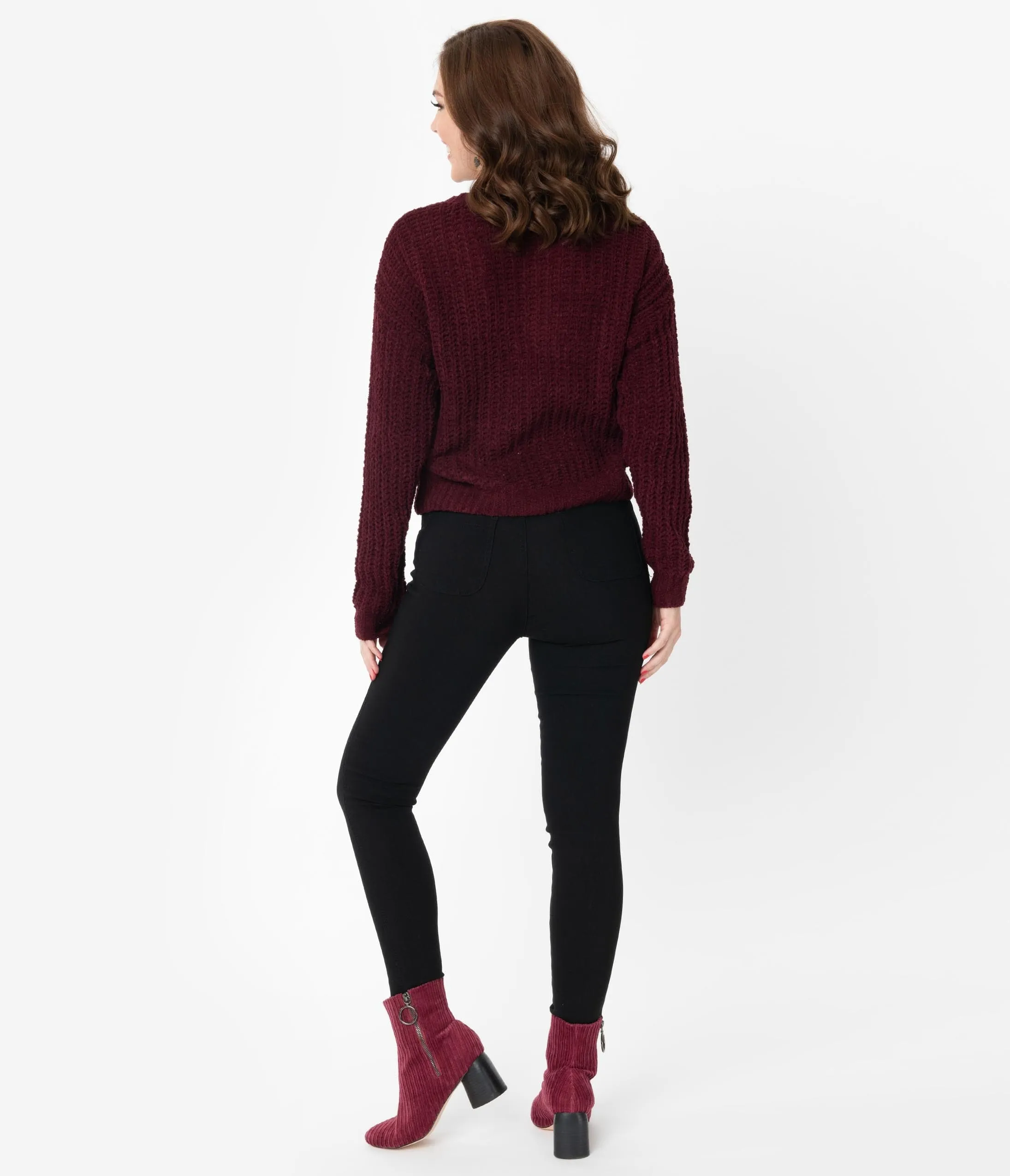 Black High Waist Cigarette Pants sold by Unique Vintage product image thumbnail 3