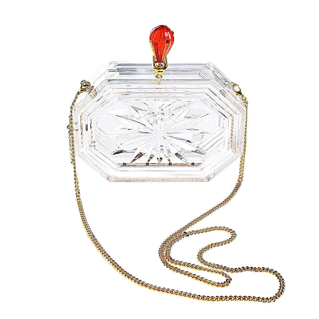 Milanblocks Clear Acrylic Perfume Bottle Box Clutch Handbag sold by Unique Vintage product image thumbnail 2