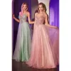 Ladivine by Cinderella Divine Blush Beaded Strapless Tulle Prom Dress sold by Unique Vintage