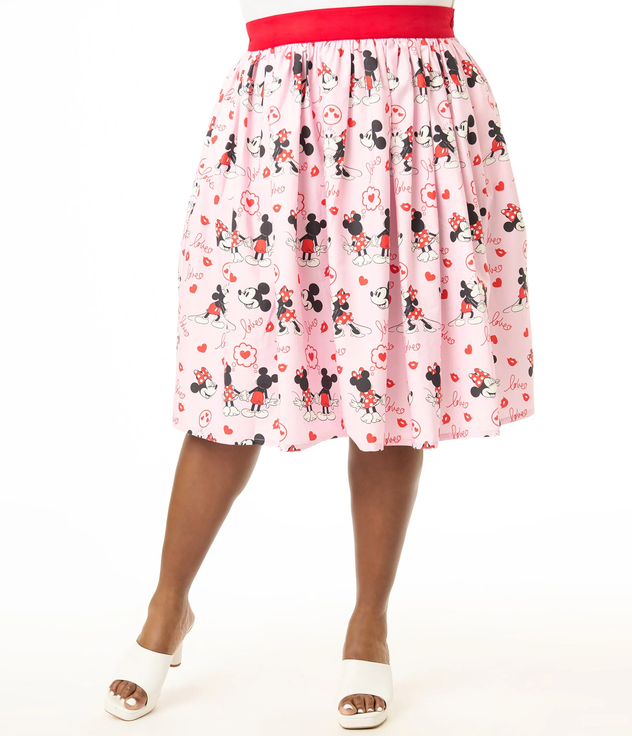 Disney Valentine Collection by Unique Vintage Plus Size Valentine Mickey & Minnie Cotton Swing Skirt sold by Unique Vintage product image thumbnail 3