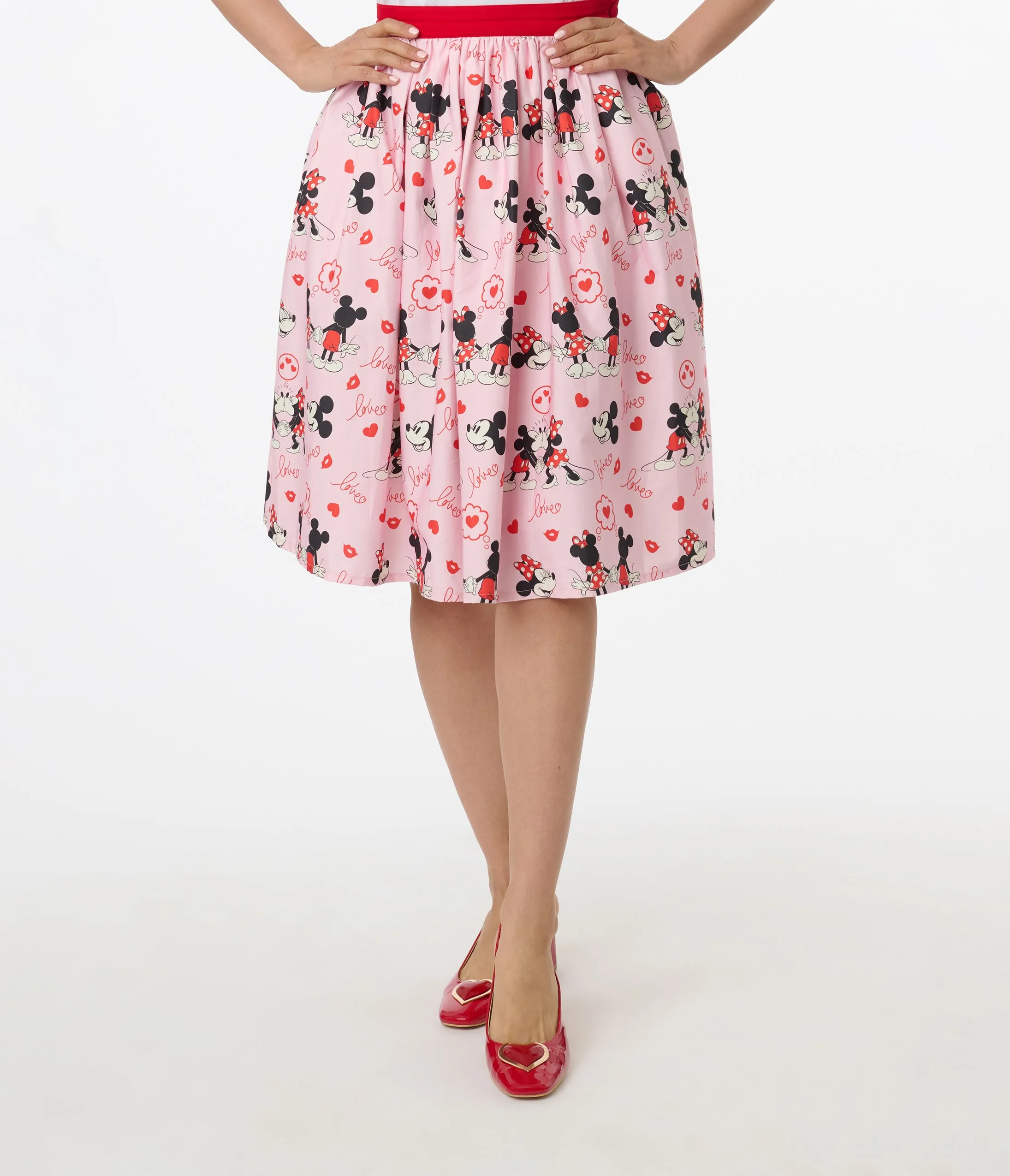 Disney Valentine Collection by Unique Vintage Valentine Mickey & Minnie Cotton Swing Skirt sold by Unique Vintage product image thumbnail 2
