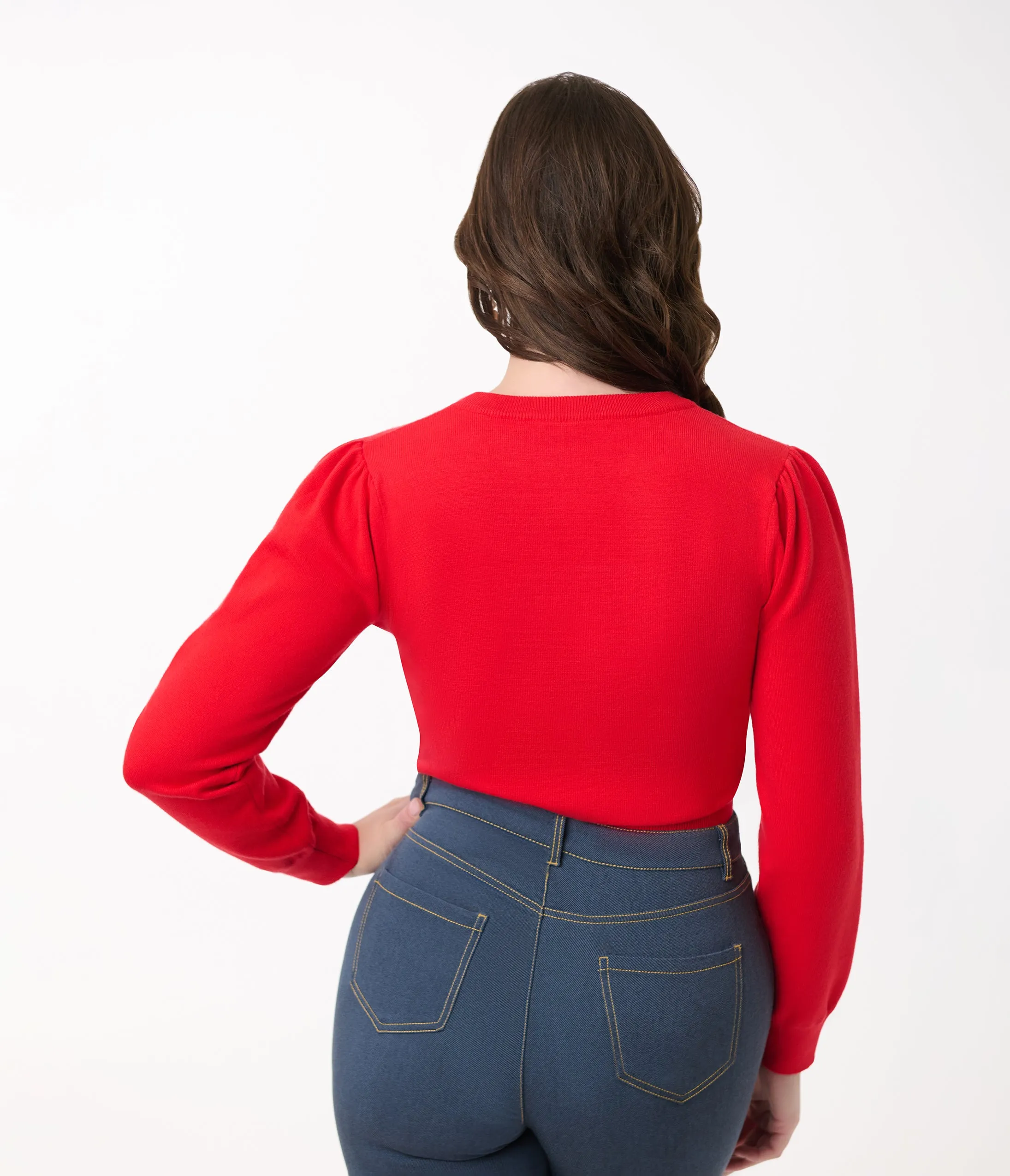 Disney Valentine Collection by Unique Vintage Red Cupid Mickey Embroidered Sweater sold by Unique Vintage product image thumbnail 2