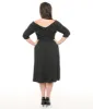 Unique Vintage Plus Size Black Shirred Off Shoulder Swing Dress sold by Unique Vintage