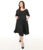 Unique Vintage Plus Size Black Shirred Off Shoulder Swing Dress sold by Unique Vintage
