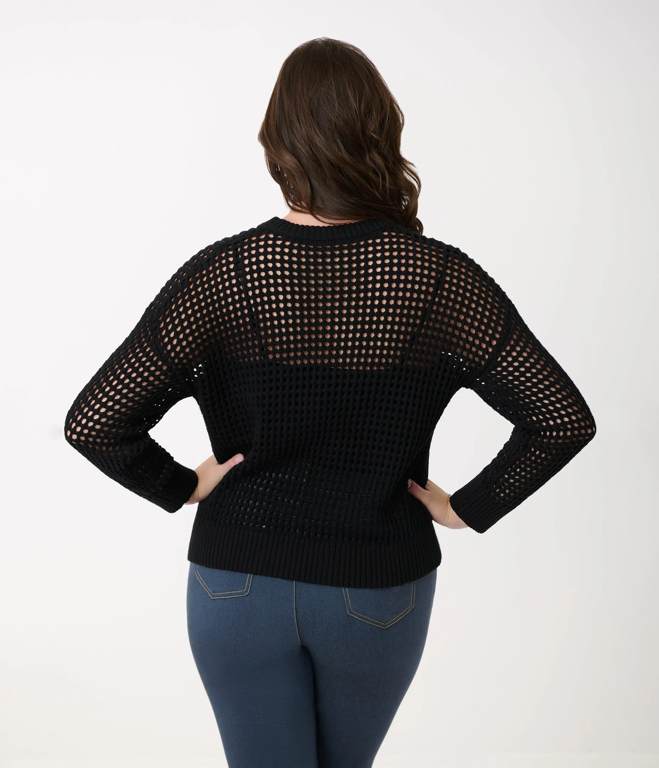 Unique Vintage Black Cat Open Weave Cotton Sweater sold by Unique Vintage product image thumbnail 3