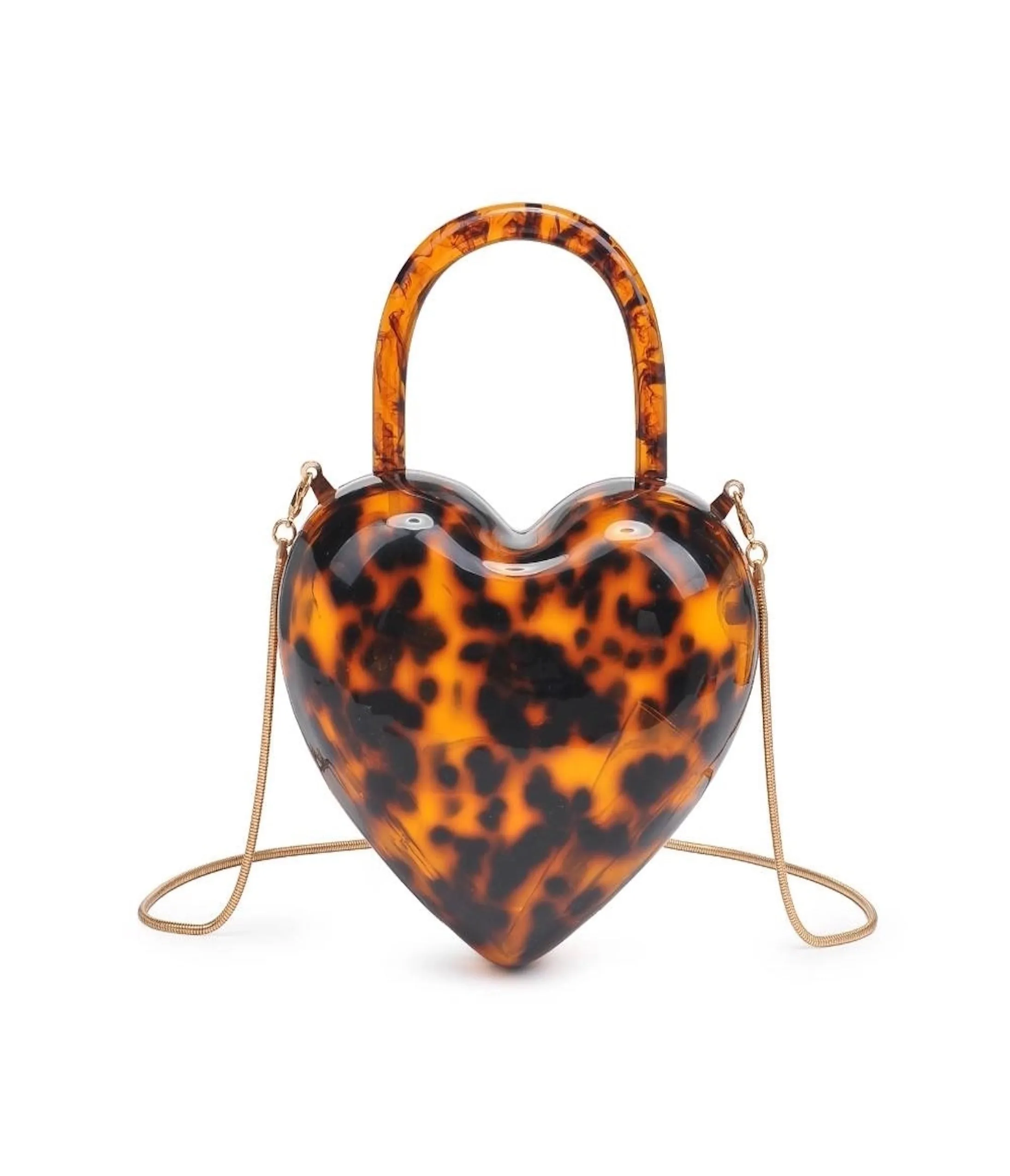 Urban Expressions Tortoise Heart Shaped Evening Handbag sold by Unique Vintage