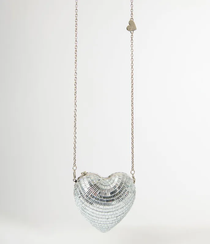 Betsey Johnson Disco Heart Crossbody Bag sold by Unique Vintage