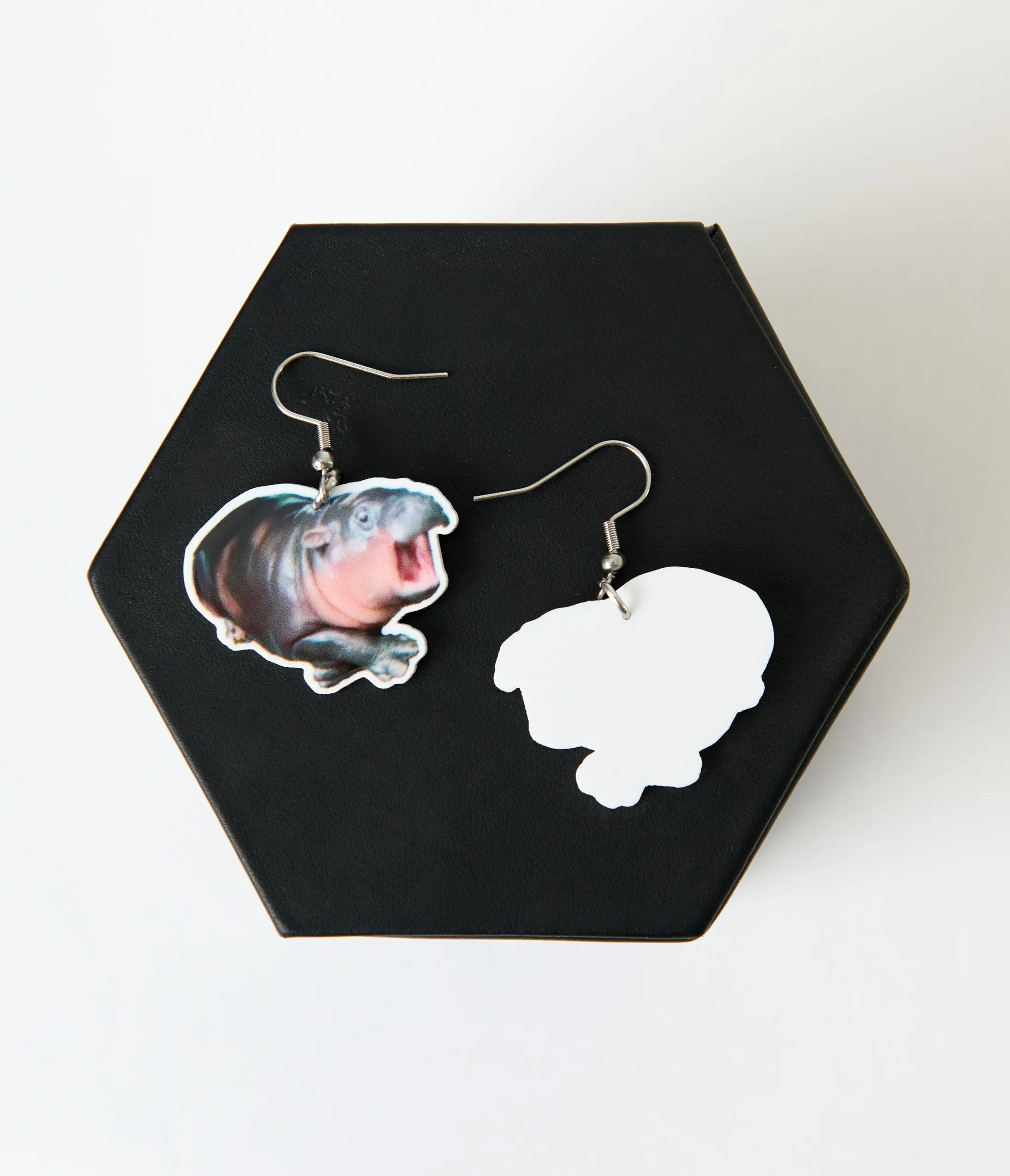 Moo Deng Hippo Earrings sold by Unique Vintage product image thumbnail 2