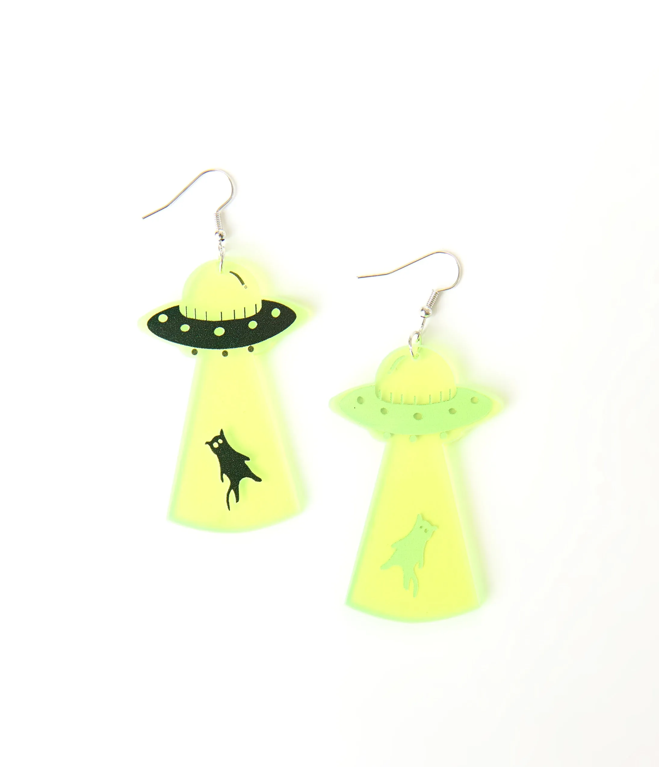 UFO Black Cat Abduction Earrings sold by Unique Vintage product image thumbnail 2