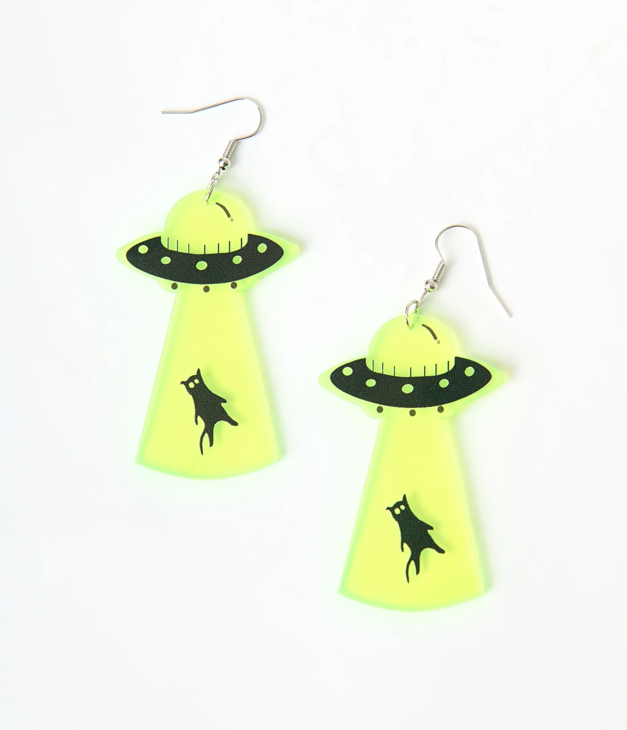 UFO Black Cat Abduction Earrings sold by Unique Vintage product image thumbnail 3
