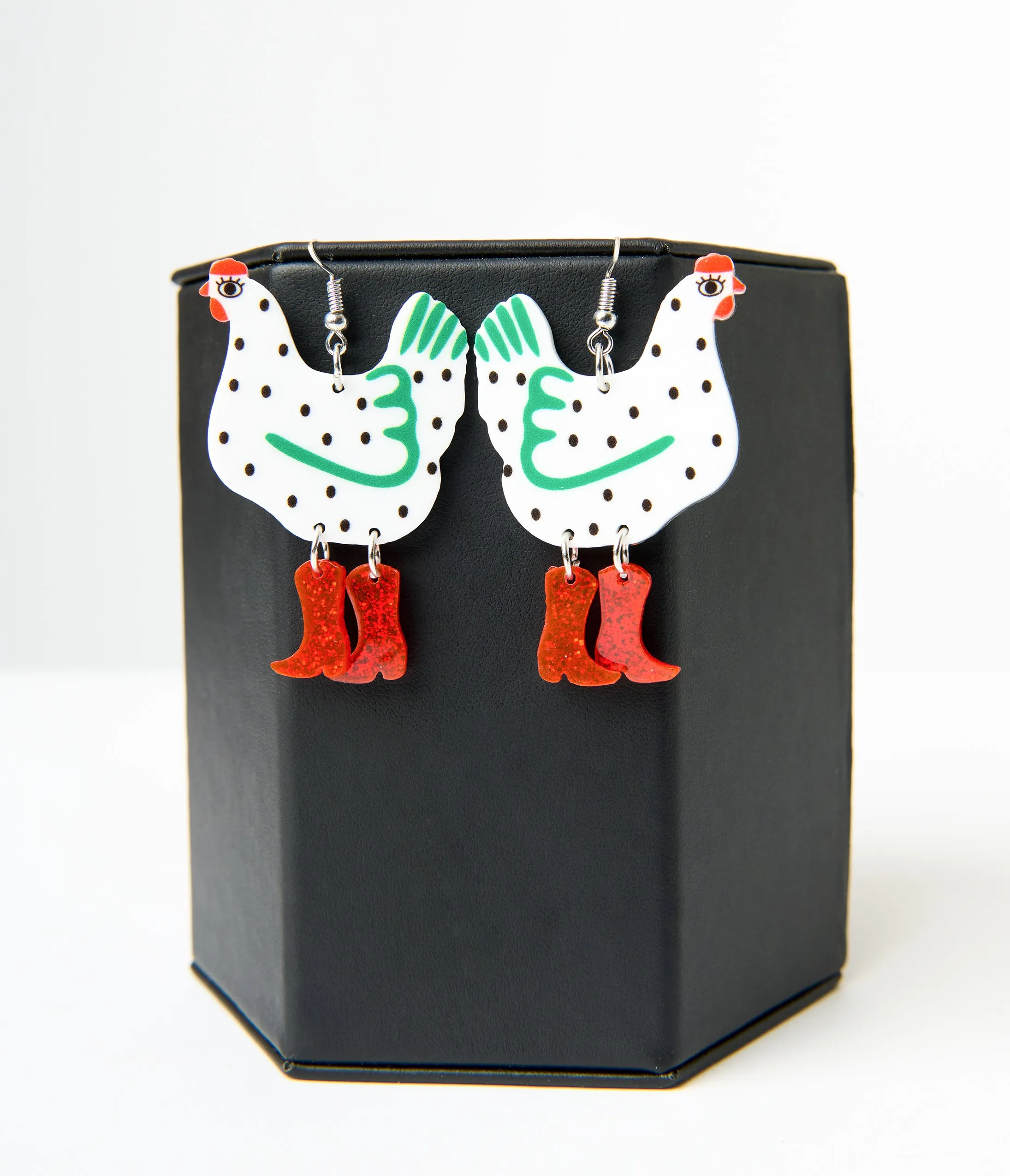 Glitter Chicken & Boot Earrings sold by Unique Vintage product image thumbnail 3