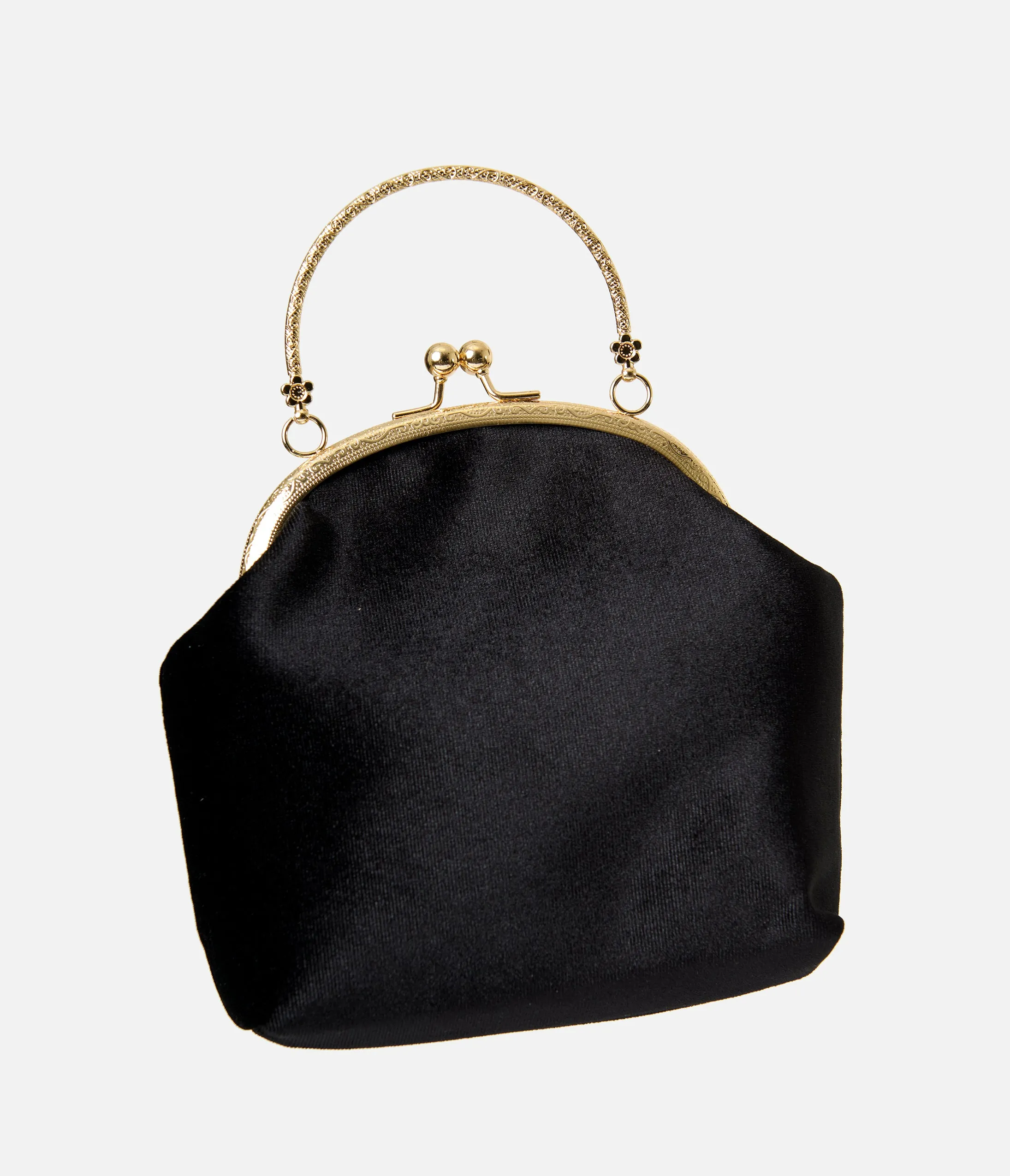 PinRock Shop Black Velvet & Gold Heart Handbag sold by Unique Vintage product image thumbnail 3