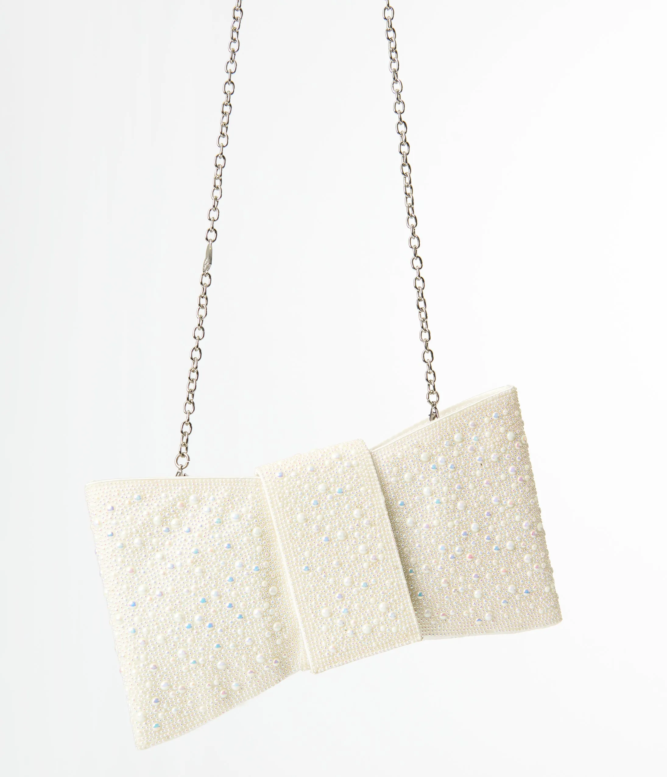 Betsey Johnson Pearl Bow Crossbody Clutch sold by Unique Vintage