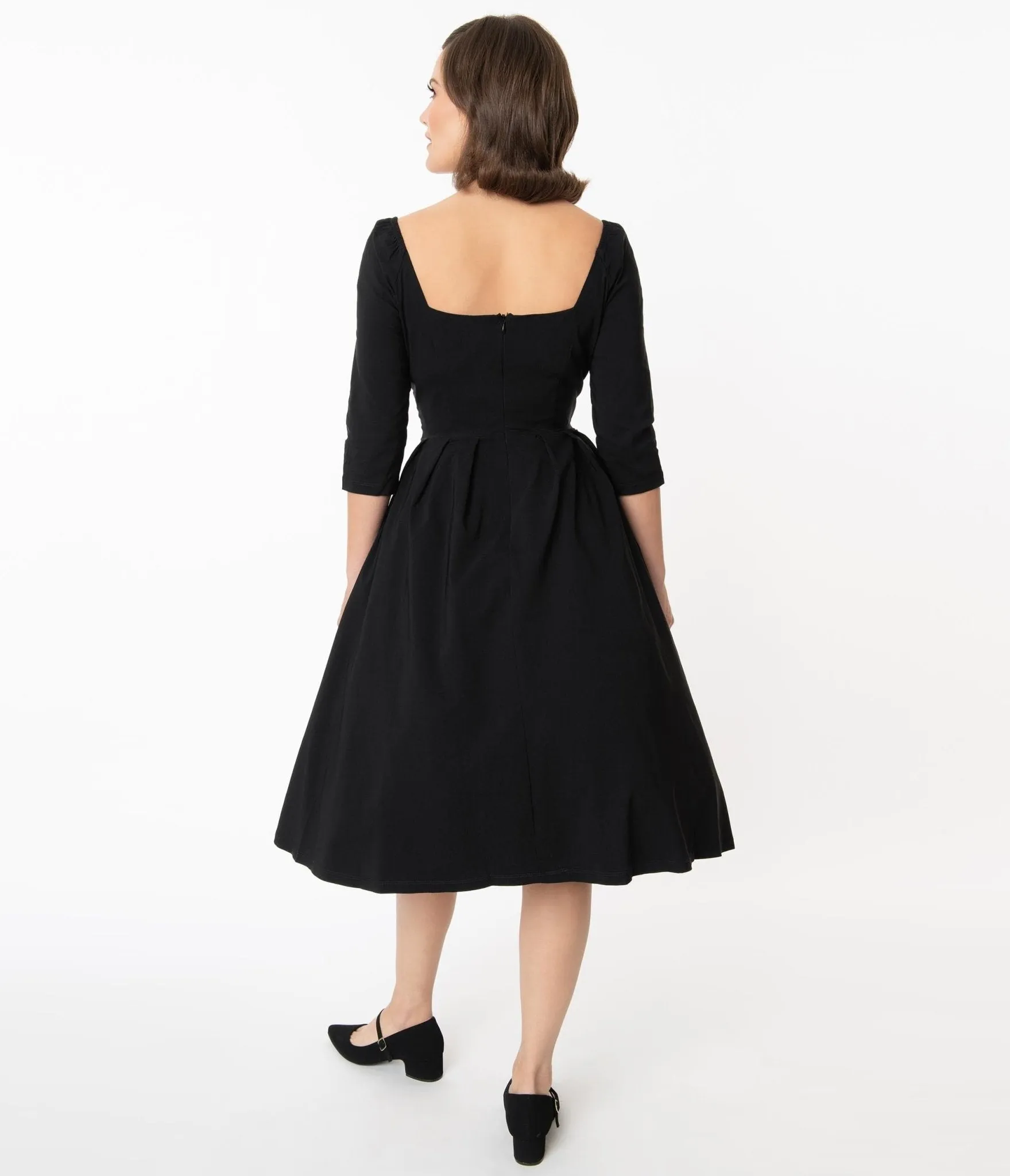 Unique Vintage 1950s Black Sweetheart Lamar Swing Dress sold by Unique Vintage product image thumbnail 2