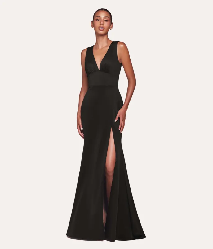 Cinderella Divine Black Empire Waist Prom Gown sold by Unique Vintage