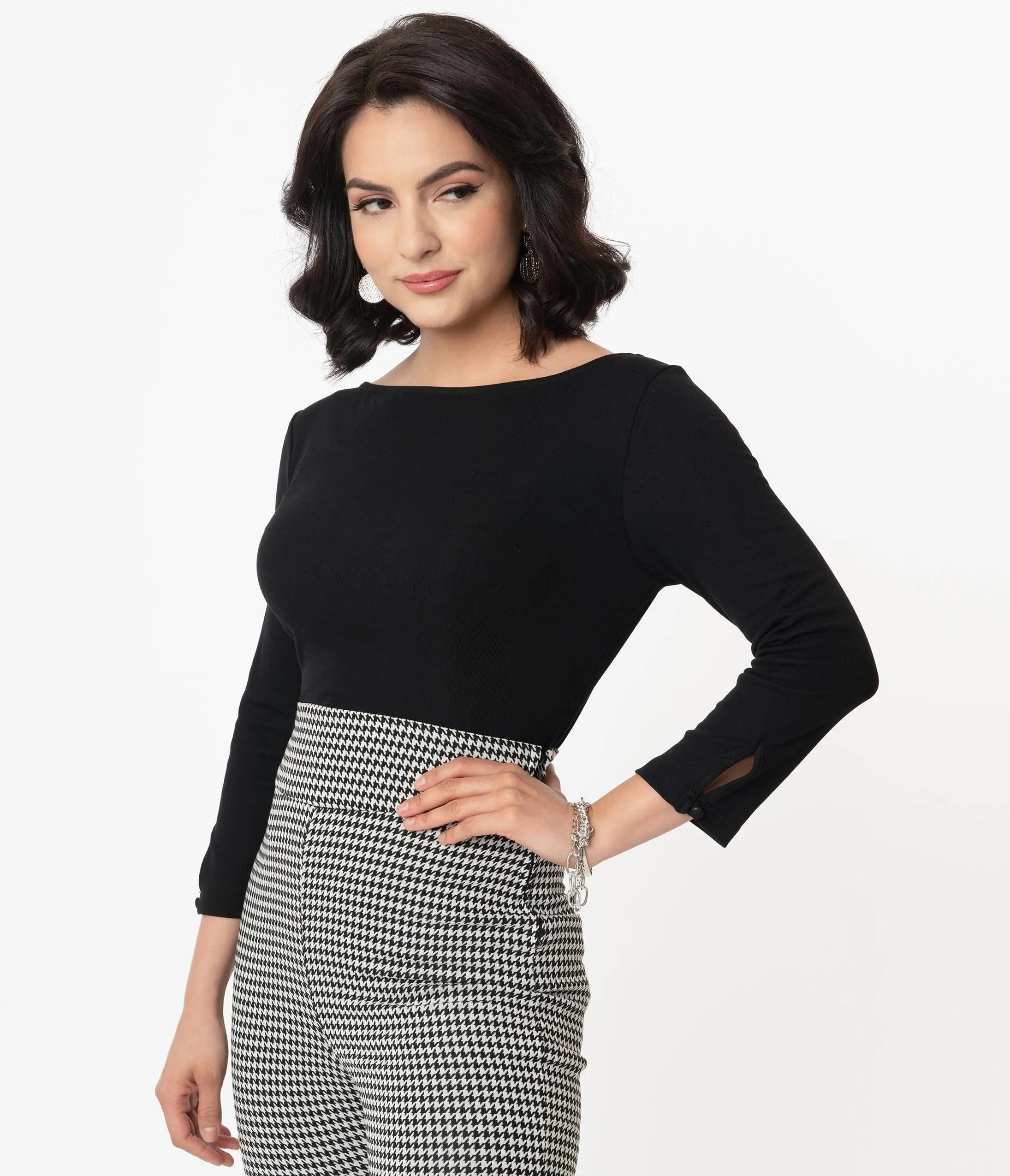 Unique Vintage Black Gracie Top sold by Unique Vintage