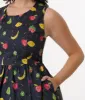 1950s Navy & Fruit Print Sleeveless Cotton Swing Dress sold by Unique Vintage