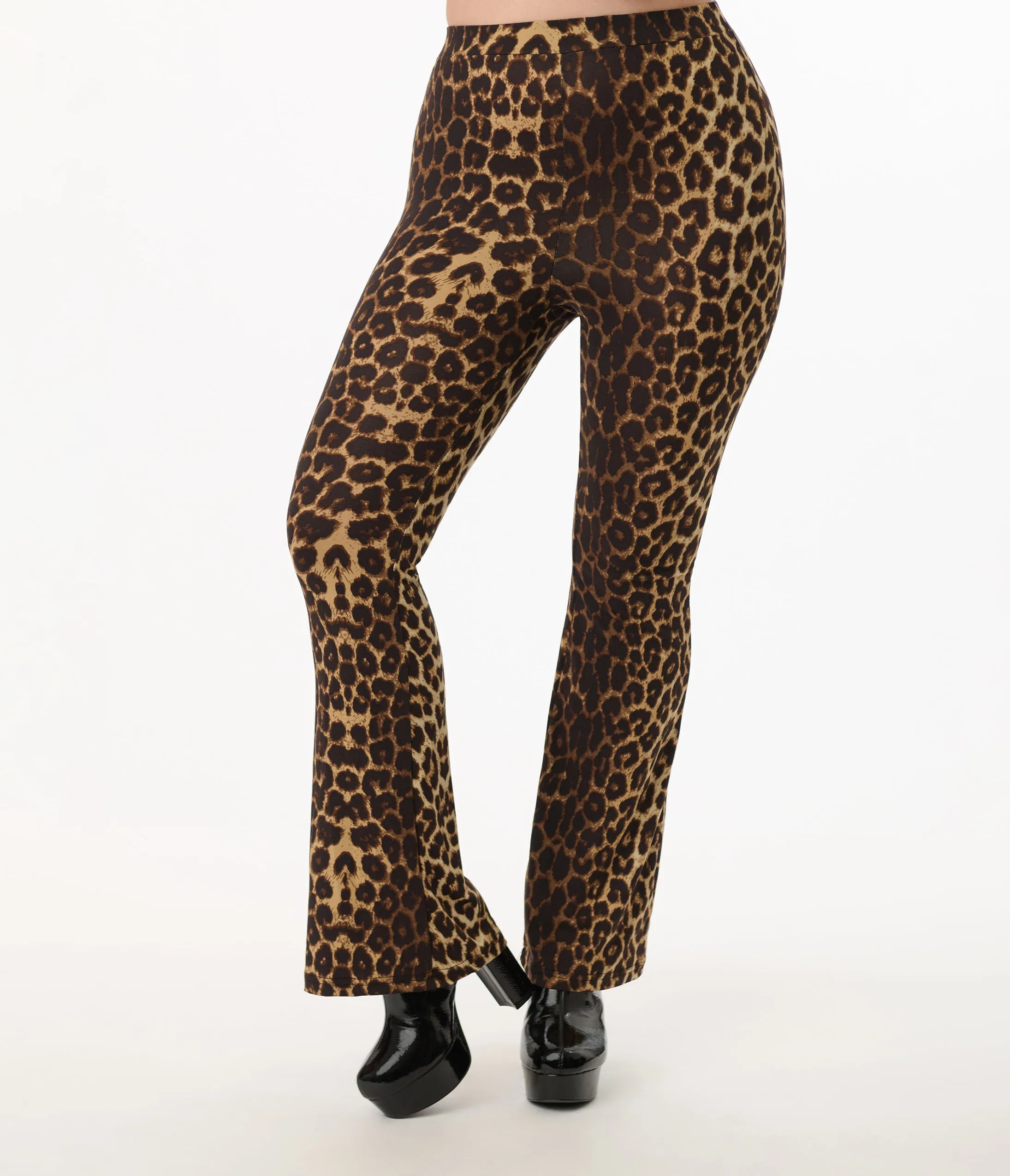 1970s Leopard Print Bell Bottoms sold by Unique Vintage product image thumbnail 2