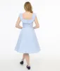 Magnolia Place 1950s Blue & White Stripe Barbara Swing Dress sold by Unique Vintage