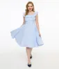 Magnolia Place 1950s Blue & White Stripe Barbara Swing Dress sold by Unique Vintage
