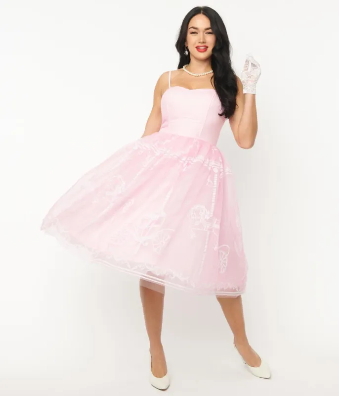 Unique Vintage Pink Carousel Bertie Swing Dress sold by Unique Vintage