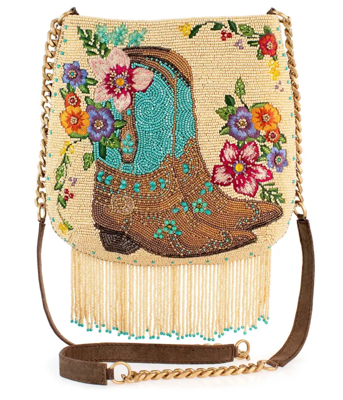 Mary Frances Line Dance Crossbody Handbag sold by Unique Vintage