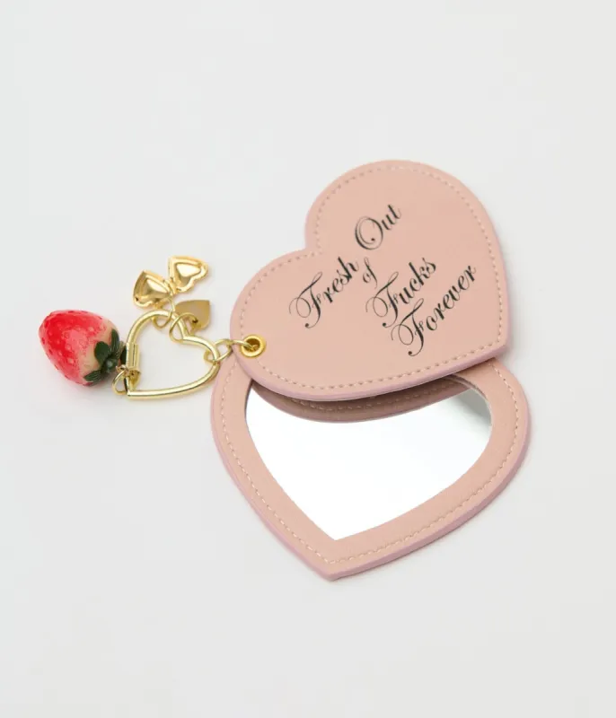 Pink Fresh Out Of Fucks Mirror Keychain sold by Unique Vintage
