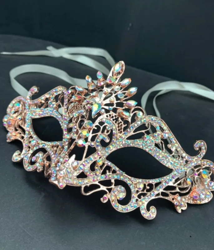 Venetian Rhinestone Masquerade Mask sold by Unique Vintage