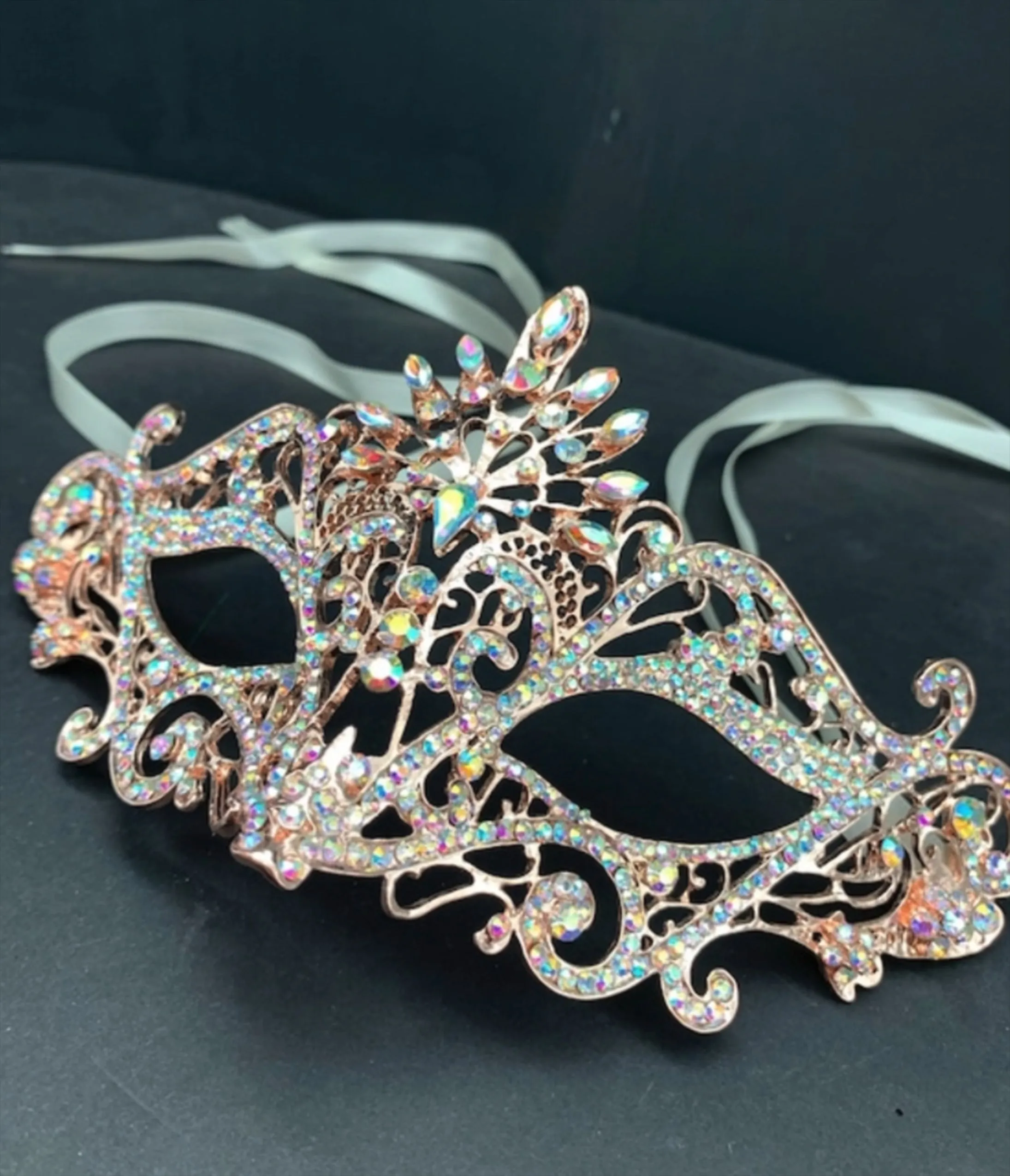 Venetian Rhinestone Masquerade Mask sold by Unique Vintage