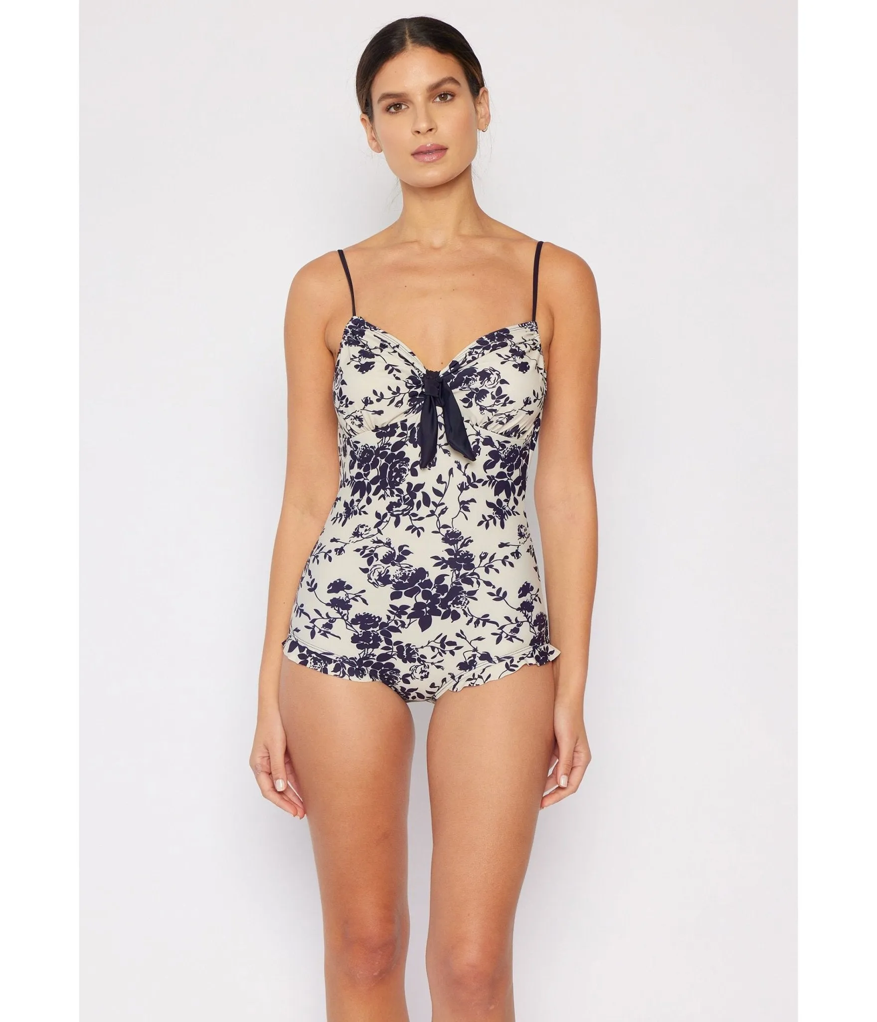 Marina West Cream & Black Roses One Piece Swimsuit sold by Unique Vintage product image thumbnail 3