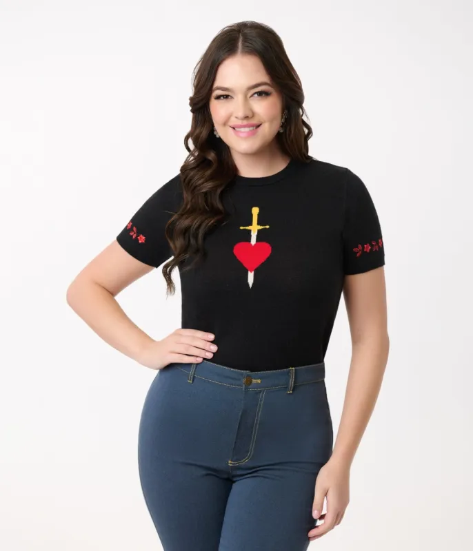 Disney's Snow White Collection by Unique Vintage Evil Queen Puff Sleeve Sweater sold by Unique Vintage