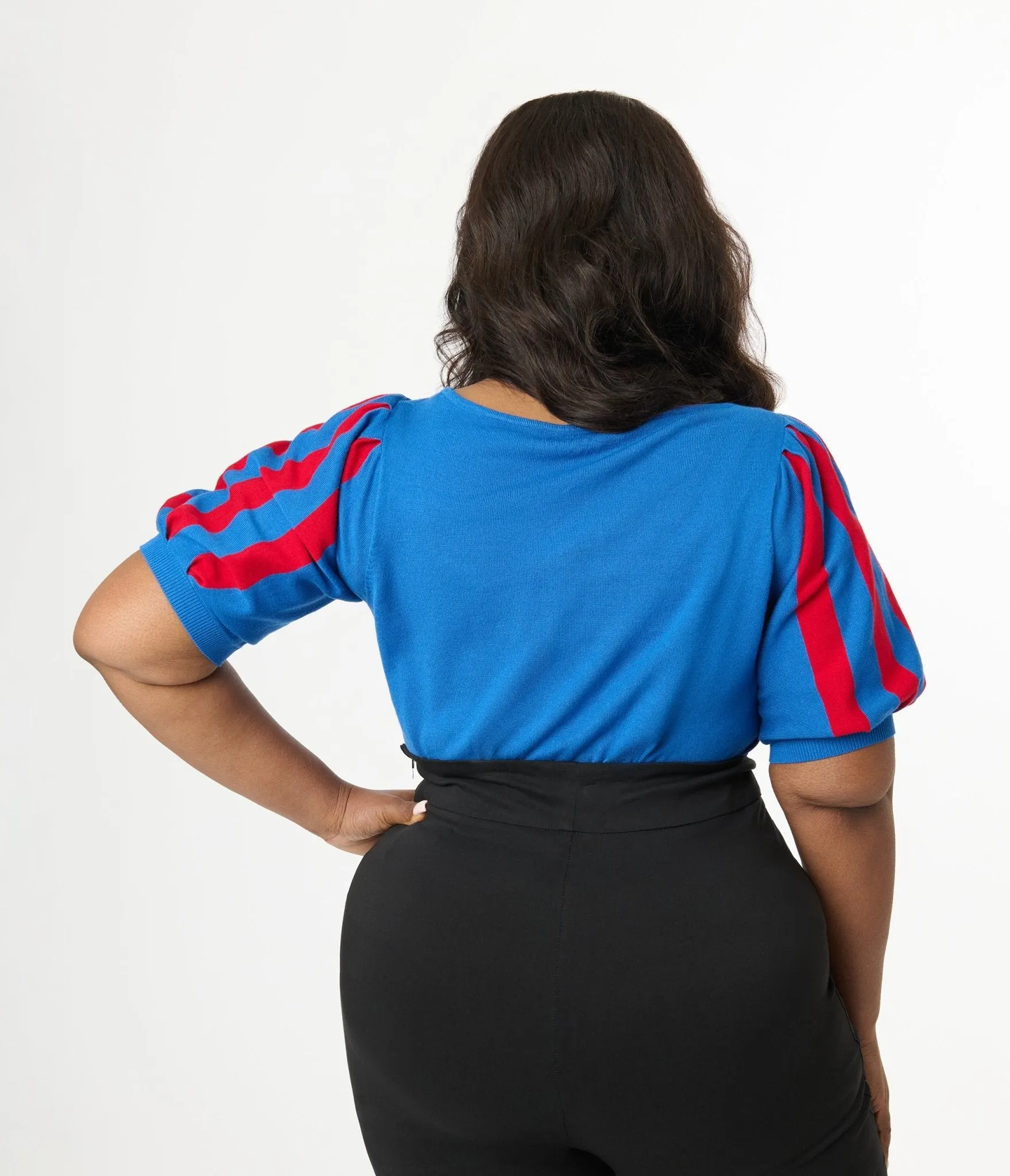 Disney's Snow White Collection by Unique Vintage Plus Size Royal Blue & Red Short Sleeve Sweater sold by Unique Vintage product image thumbnail 2