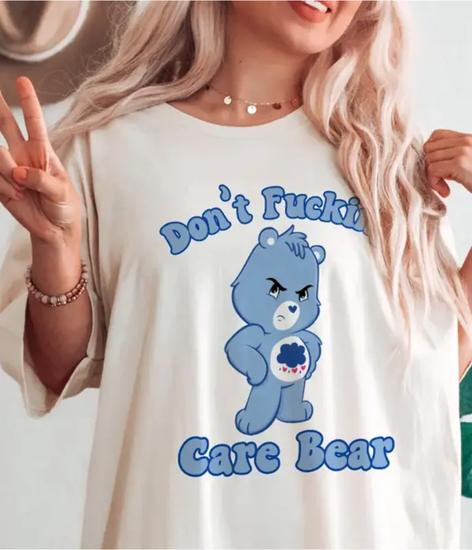 Don't Fucking Care Bear Unisex Graphic Tee sold by Unique Vintage