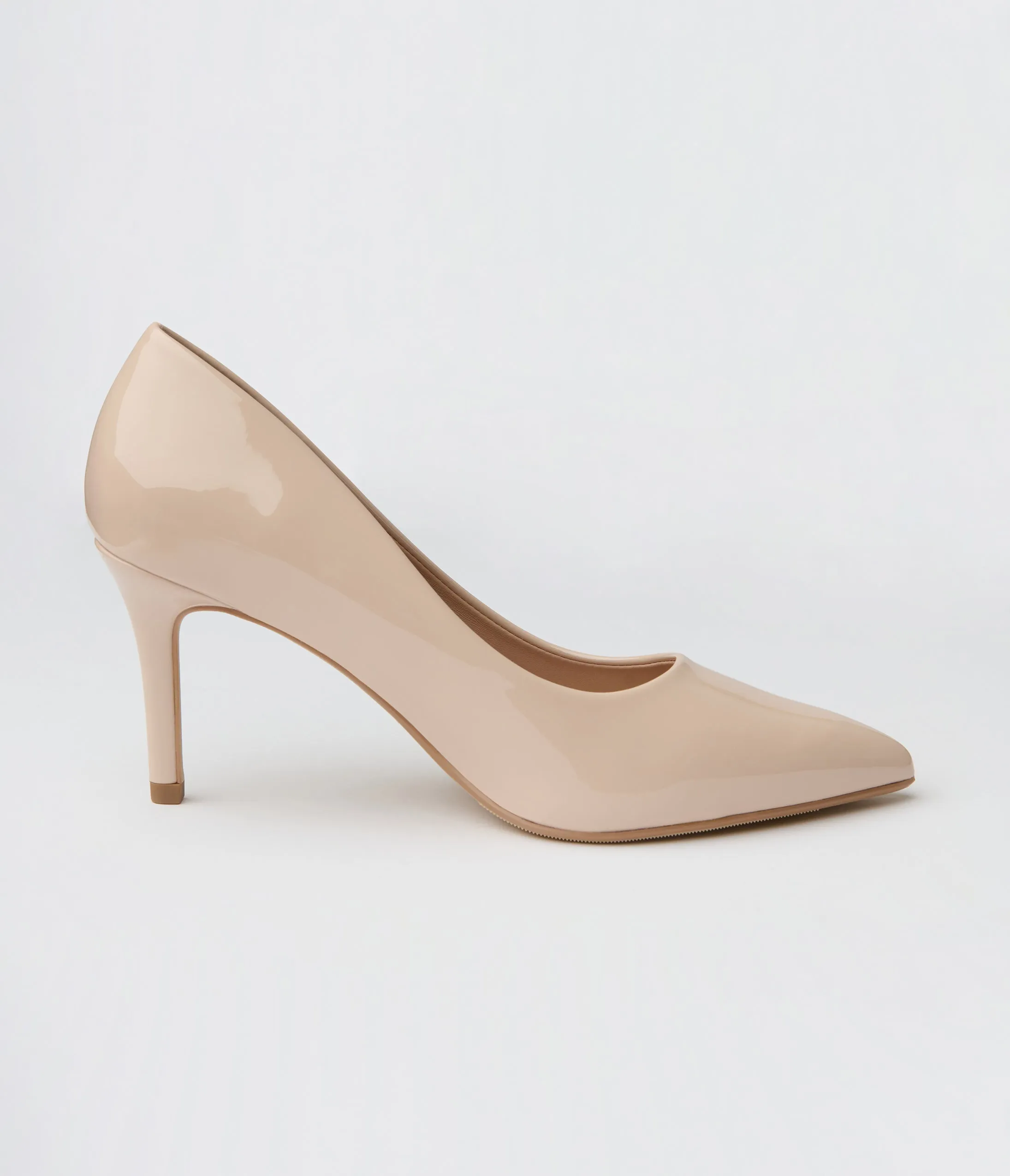 Beige Patent Leatherette Stiletto Heels sold by Unique Vintage product image thumbnail 3