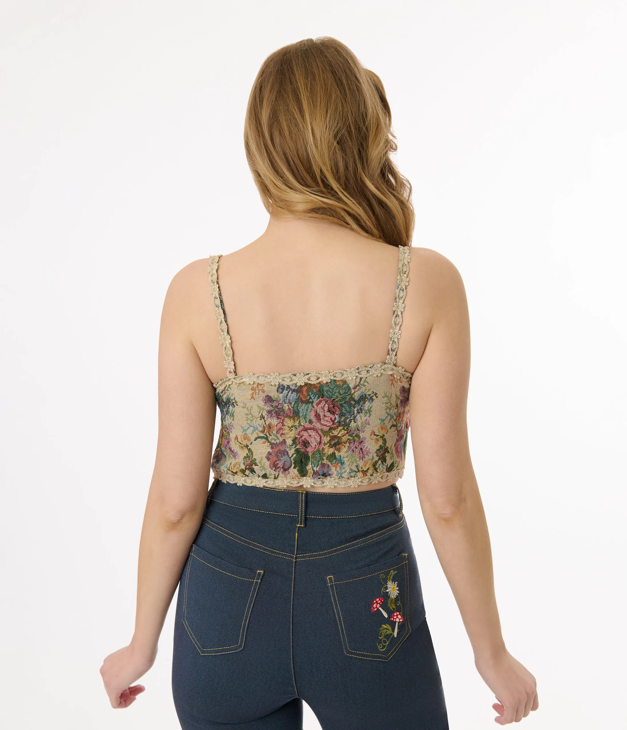 Victorian Style Floral Lace Up Corset sold by Unique Vintage product image thumbnail 4