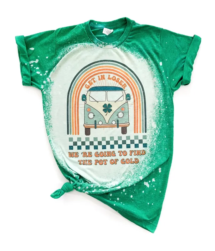 St Patrick's Day Bleached Unisex Graphic Tee sold by Unique Vintage