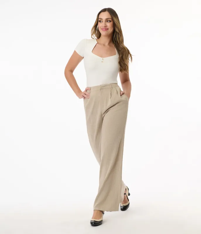 Banned 1940s Sand Stripe Martha Trousers sold by Unique Vintage