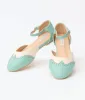 Mint & Cream Leatherette Saddle Mary Jane Flats sold by Unique Vintage