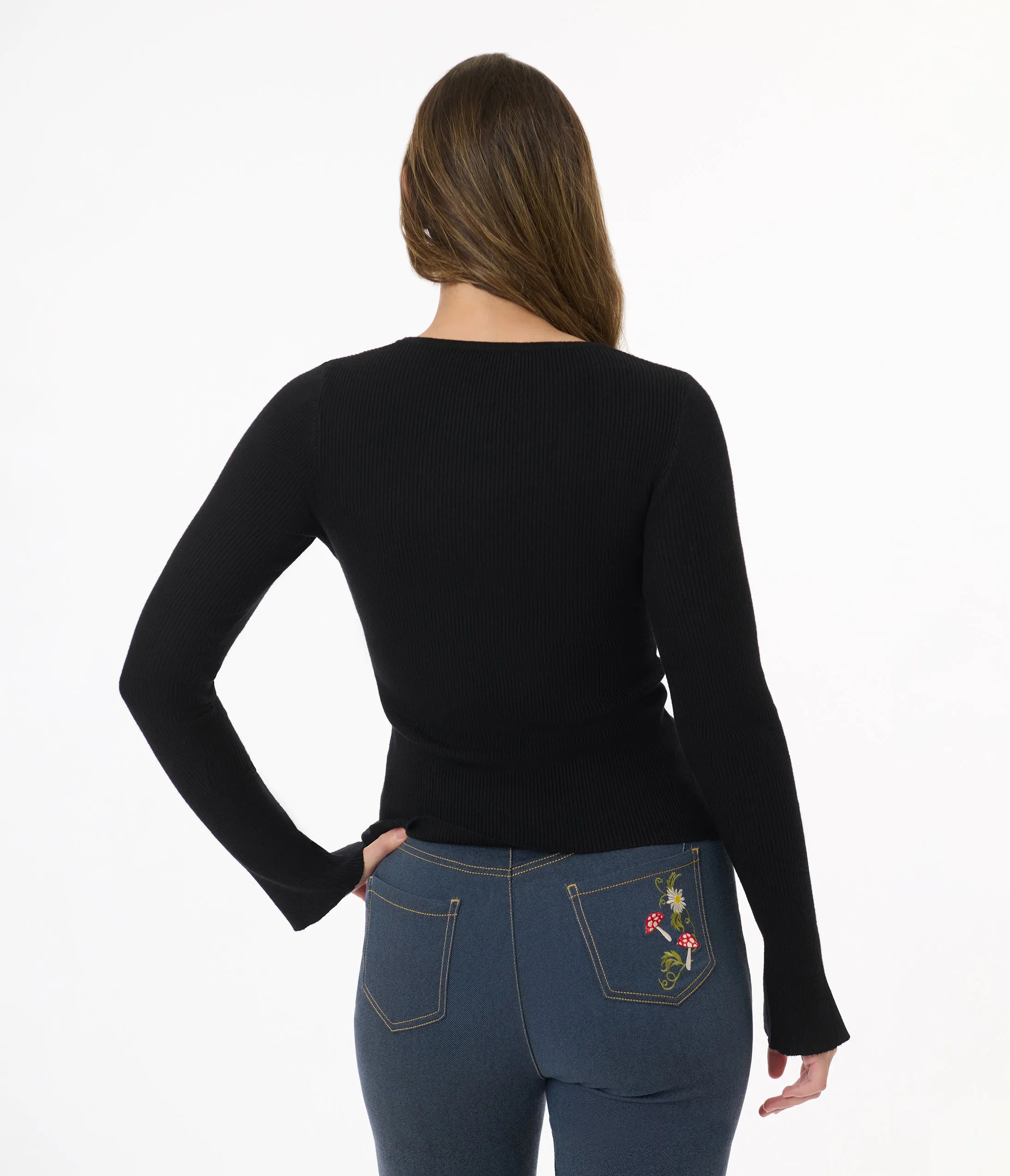 Black Heart Cutout Long Sleeve Top sold by Unique Vintage product image thumbnail 3