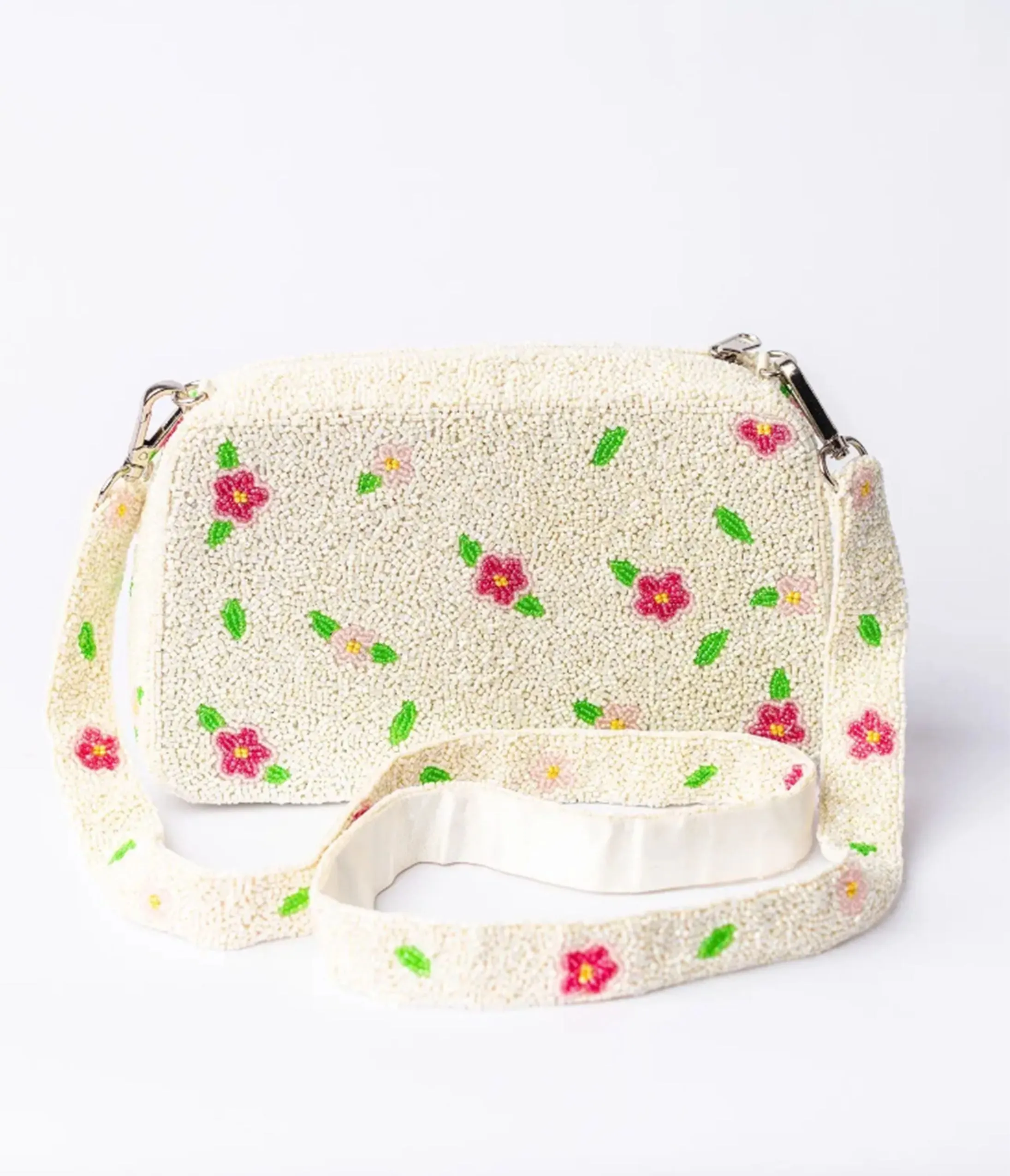 White & Flower Cow Beaded Crossbody Bag sold by Unique Vintage product image thumbnail 2