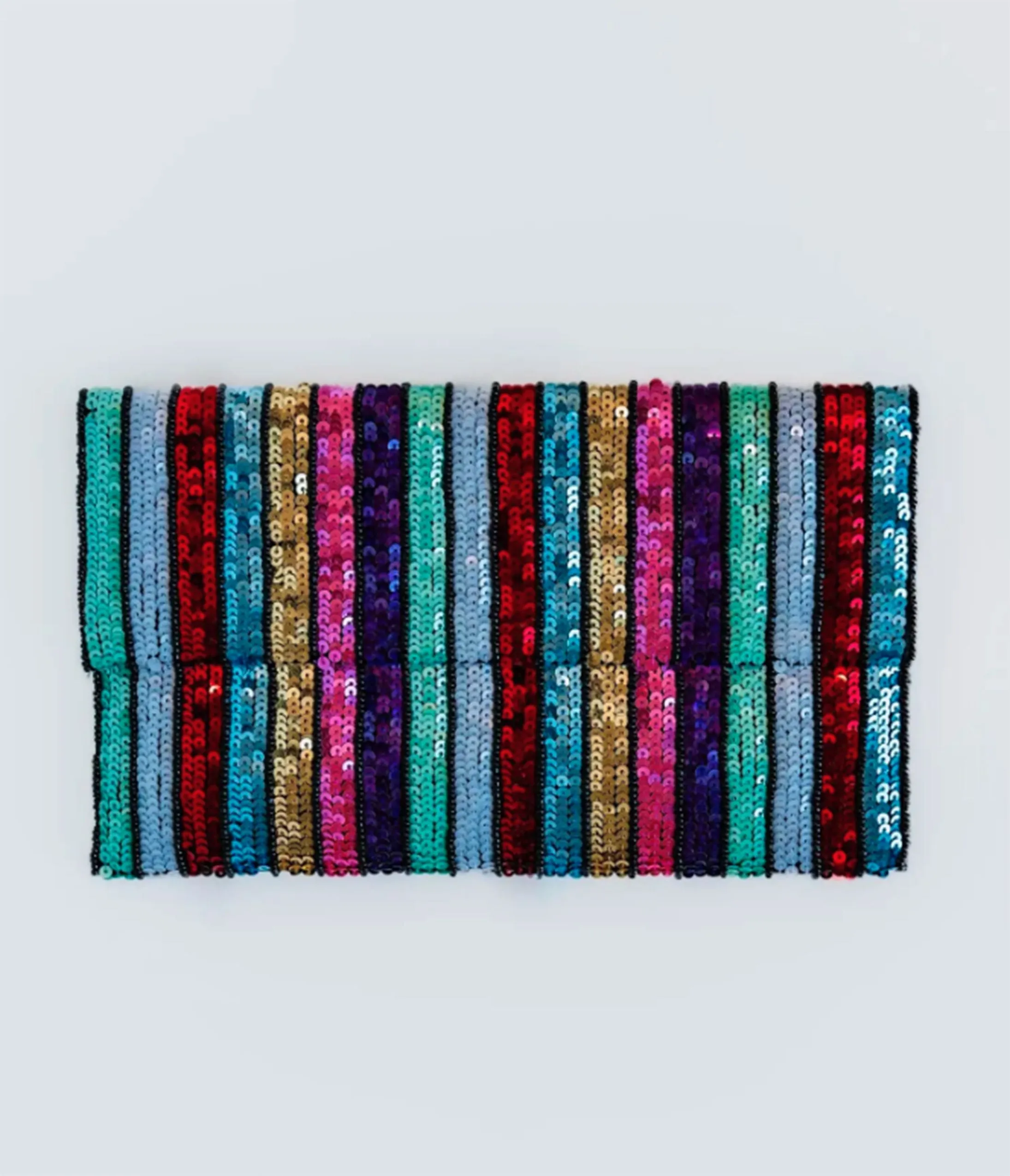 Rainbow Stripe Sequin Clutch sold by Unique Vintage