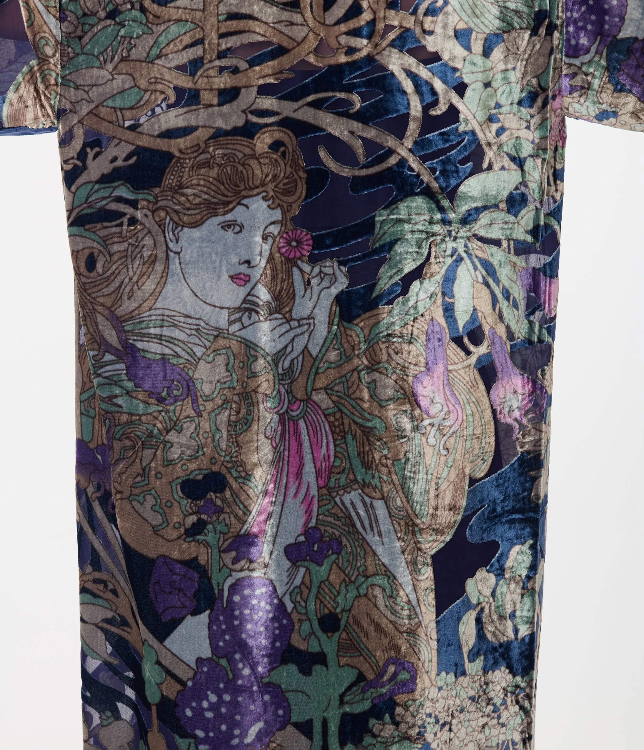 1920s Purple Floral Goddess Devore Velvet Scarf Coat sold by Unique Vintage product image thumbnail 2