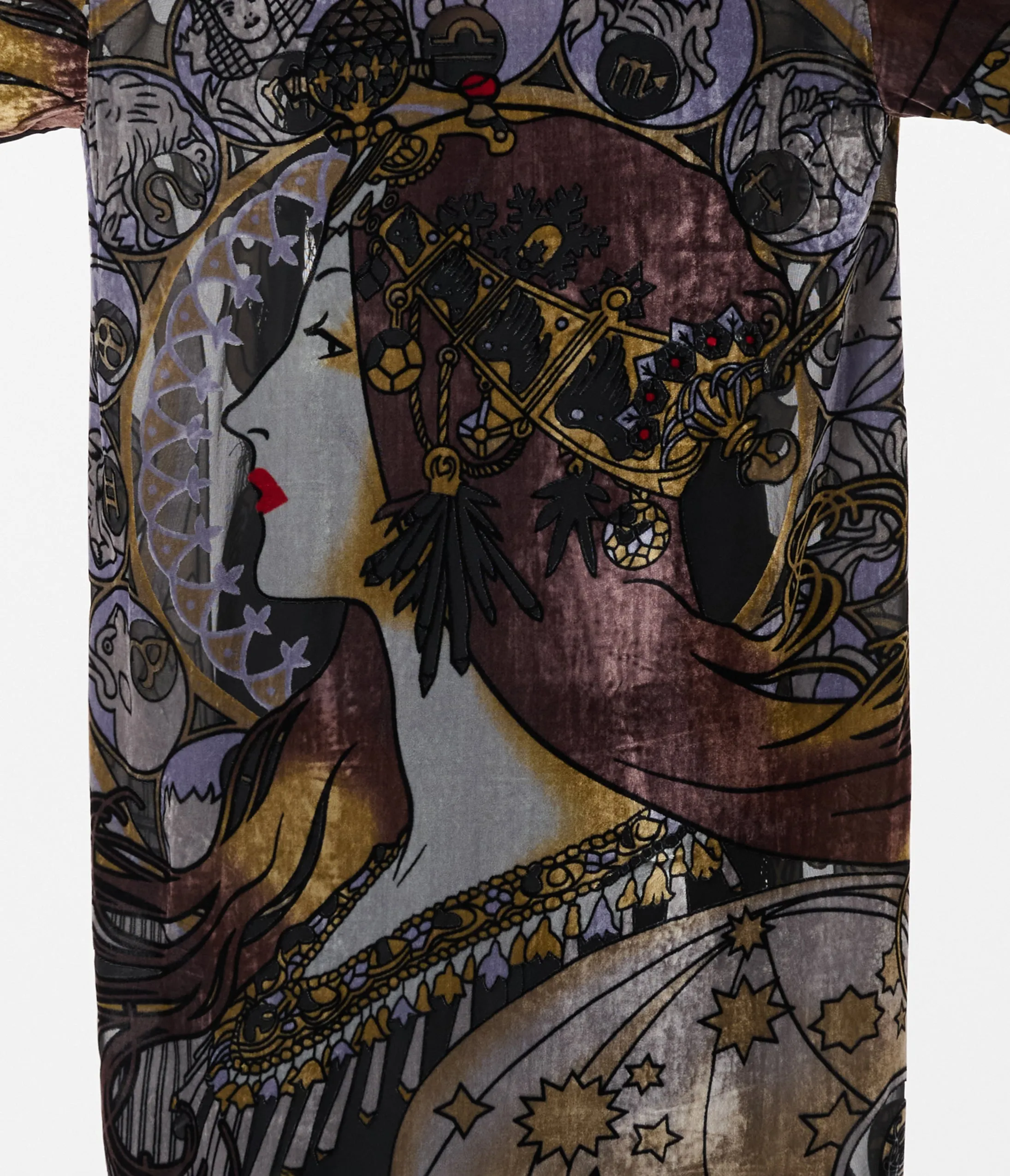 1920s Black Zodiac Goddess Devore Velvet Scarf Coat sold by Unique Vintage product image thumbnail 2