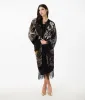 1920s Black Zodiac Goddess Devore Velvet Scarf Coat sold by Unique Vintage