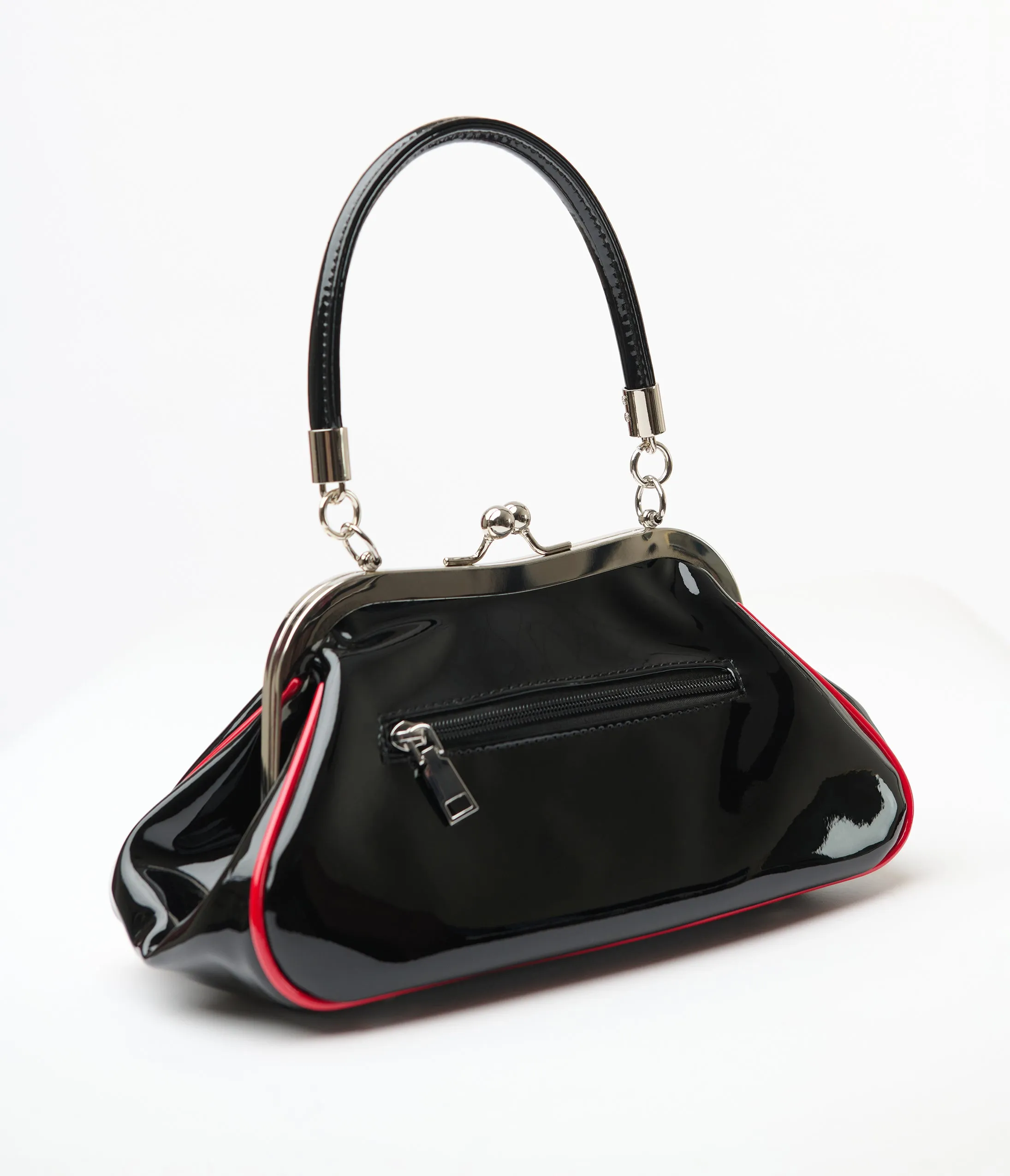 Banned Black & Red Patent Leatherette Cherries Handbag sold by Unique Vintage product image thumbnail 3