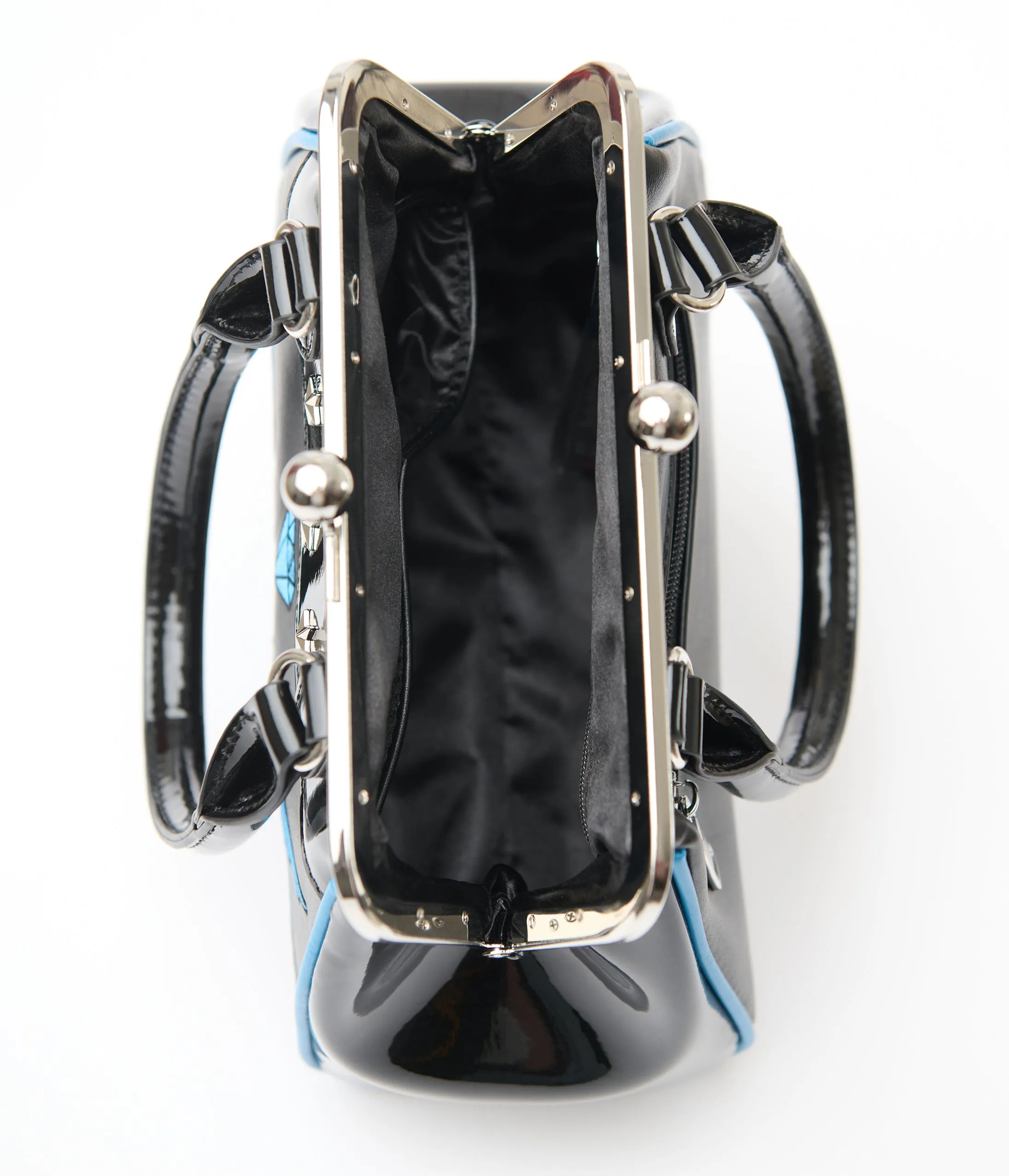 Banned 1950s Black Leatherette Swallows Handbag sold by Unique Vintage product image thumbnail 3