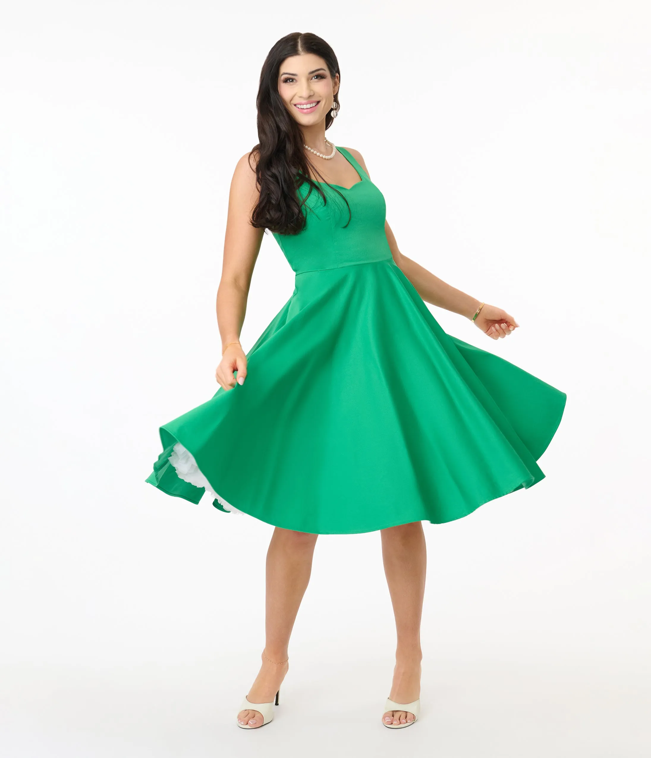 Hell Bunny Green Heidi Cotton Swing Dress sold by Unique Vintage product image thumbnail 3